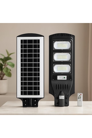 Solar Sokak Lambası 300w 6500k Sensörlü Kumandalı Beyaz