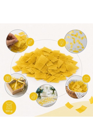 Sarı Konfeti Pelur 100 Gr, Parti, Düğün Süsü, Masa Süsleme Ve Hed Tüm Yaşlar
