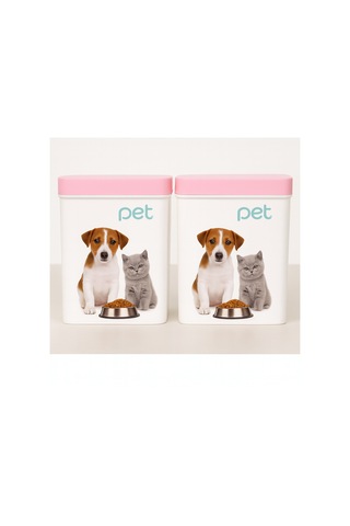 Ny Home Kedi Köpek Mama Kutusu Pembe Kapak 2 Adet