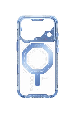 Apple Uyumlu iPhone 18 Pro Uyumlu Kılıf Skinarma M-safe Şarj Özellikli Airbag Tasarımlı Magma Kapak Mavi