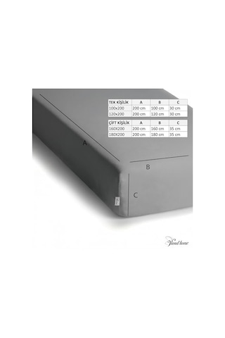 %100 Pamuk Penye Premium Lastikli Çarşaf Tek Kişilik Çift Kişilik Battal Boy Gri, 100x200 Açık Gri - Antrasit