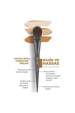 Alix Avien Kavisli Düz Fondöten Fırçası Flat Foundation Brush