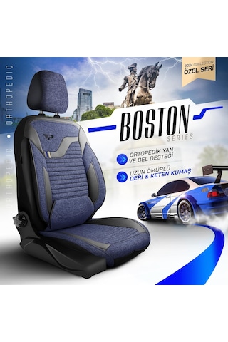 Panda Boston Serisi Keten Kumaş Oto Koltuk Kılıfı - Tam Set