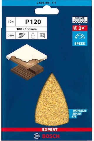 Bosch Expert 100x150 Mm 120 Kum Üçgen Zımpara Kağıdı 10'lu 2608901117