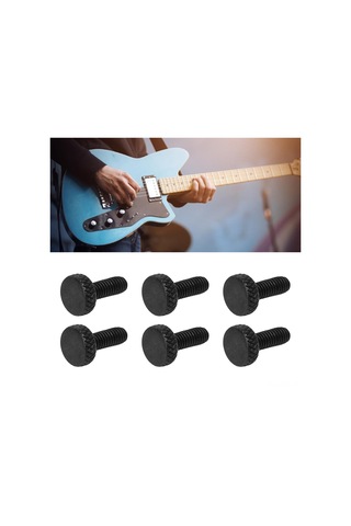 Hfambition Elektro Gitar Tremoço Köprüsü Telleri Kilitleme Vida, M4 Ipi, 6 Adet Siyah, Dayanıklı Demir, Uyumlu Ve Kolay Kurulum