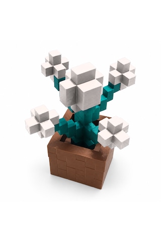 Piksel Orkide Biblo - 3d Baskı, Minecraft Esintili Beyaz