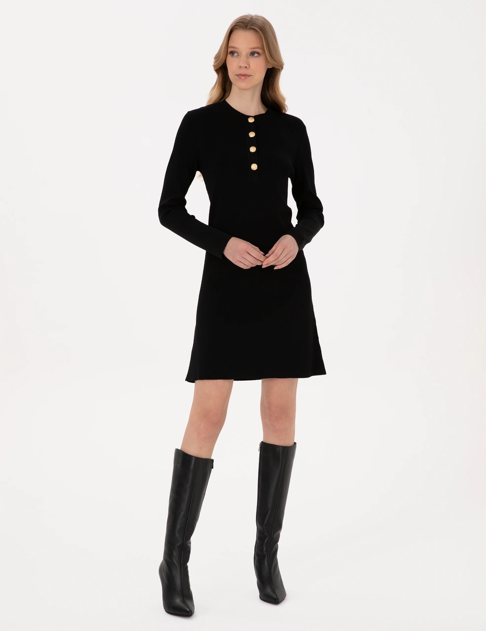 Pierre Cardin Kadın Siyah Elbise Triko 50311039-vr046 Siyah