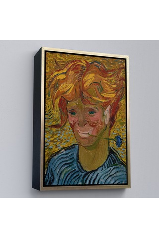 Çerçeveli Vincent Van Gogh - Mavi Kantaronlu Delikanlı Tablo - Young St. John's Wort-7477