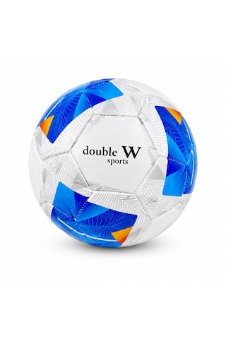 Double W Sports Dikişli Futbol Topu No:5 Mavi Beyaz Antrenman Topu Açık Mavi - Beyaz