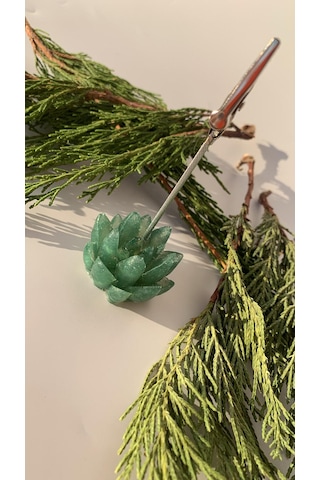 Çimen Yeşili Renk Gasteria Gracilis Şekil Sukulent Epoksi Notluk