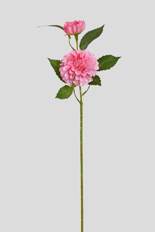 Pembe Yapay Dahlia Yıldız Çiçeği 2 Dallı Lüx İpeksi Dokulu 65 Cm