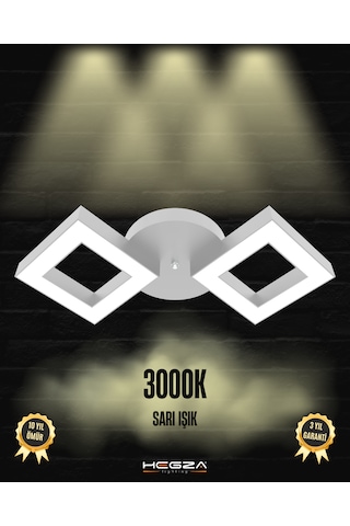 Alato Gri Kasa, Sarı Işık Modern Plafonyer Led Avize GRİ RENK