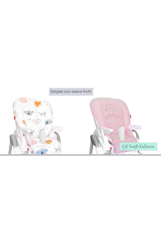 Leke Tutmaz Organik Mama Sandalyesi Minderi & Kılıfı Max-M Germanyg One Size Pembe