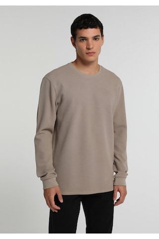 Colin's Colins Regular Fit Yuvarlak Yaka Düz Erkek Kahverengi Uzun Kol Tişört Cl1082819 Q1.v2 Vzn Vizon