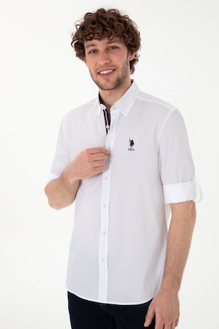U.s. Polo Assn. Erkek Beyaz Gömlek Desenli 50300207-vr013 Beyaz