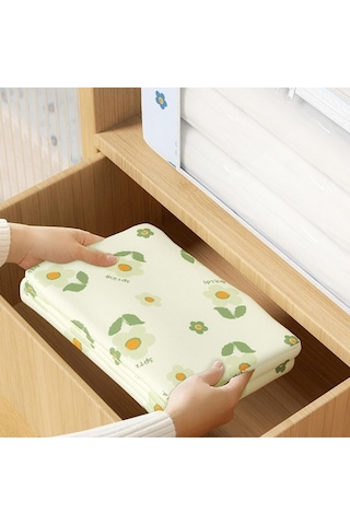 Unimarket Yorgan Saklama Çantası Seyahat Paketleme Şeffaf Pencereli Büyük Kapasiteli Çiçek Baskılı Giysiler Çift Askılı Battaniye Yastık Için Toz Geçirmez Nem Geçirmez Bej L 854rfı