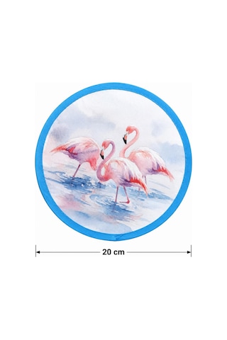 Katlanır Mini Çantalı Yelpaze Flamingo Desenli Taşınabilir El Yelpazesi Yazlık Plaj Seyahat Kamp Piknik