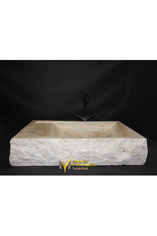 Traverten Sabunluklu Patlatma Lavabo