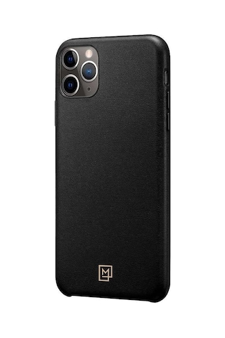 Spigen Apple Uyumlu iPhone 11 Pro Max İle Kılıf La Manon Câlin Premium Deri Tasarım Chic Black
