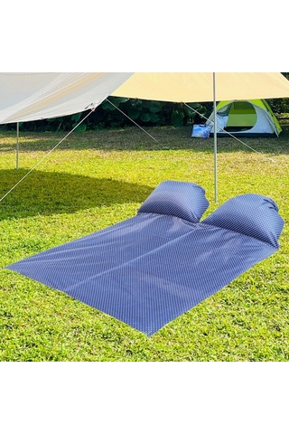 Homyl Baş Destekli Piknik Örtüsü Çim Yürüyüşü İçin Donanma 145x210cm Çok Renkli