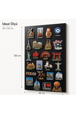 Palamar Siyah Metal Manyetik Pano 35x50 Cm Mıknatıslı Duvar Panosu, Not Ve Anı Panosu, Dekoratif Fotoğraf Panosu 35 x 50 CM