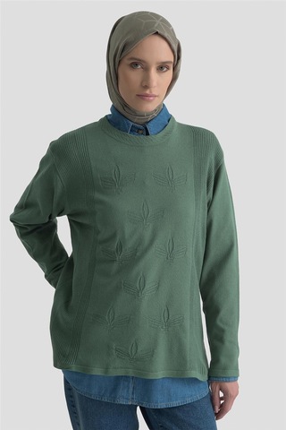 Armine Desenli Kazak 25kd7010 Yeşil Yeşil