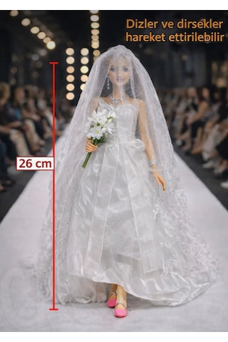 Elonna Urban Life Gelin Bebek Hareketli Kollu Bacaklı Oyuncak Bebek 26 Cm
