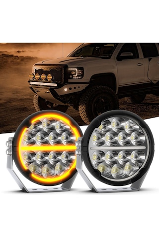 6.5'' Angellı 60w 14 Led Turuncu Beyaz Drl Mercek Far