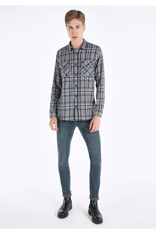 Colin's Colins Regular Fit Shirt Neck Ekoseli Erkek Mavi Uzun Kol Gömlek Cl1065946 Q1.v1 Ble Mavi