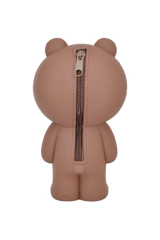 Sevimli 3 Boyutlu Ayı Şeklinde Silikondan Yapılmış Kalemlik Ve Okul Malzemeleri Saklama Kutusu - Pratik Ve Şık Tasarım Kahverengi