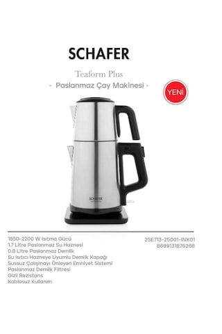 Schafer Teaform Plus Elektrikli Çelik Çay Makinesi