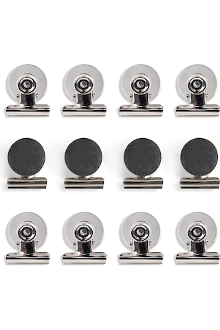 Valkyrie 12 Adet Mıknatıslı Mandallı Buzdolabı Magnet Fotoğraf Kağıt Evrak Tutucu