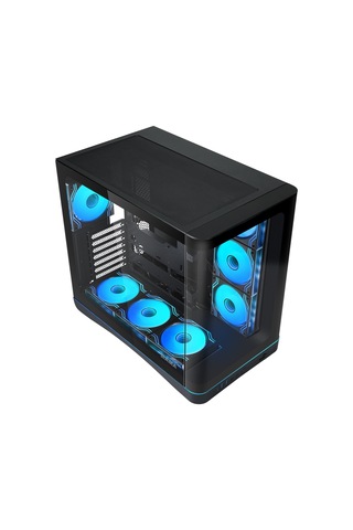 Sama V62bk Black, B850bk 850w, 80+ Bronze, Pcıe 5.1, Atx3.1, Tempered Glass Panel, Panoramic Tasarım, Type-c, 7x120mm A