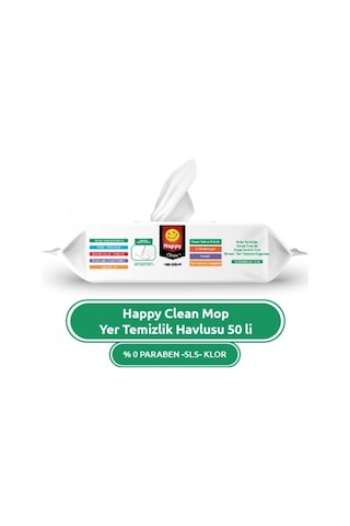 Happy Beyaz Sabun Kokulu Mop Yer Temizlik Havlusu 50'li