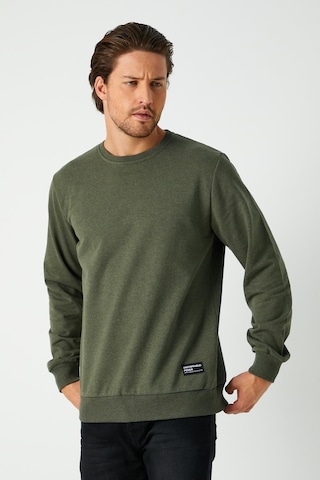 MMetalic Erkek Basic Bisiklet Yaka Haki Sweatshirt 001