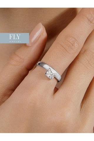 Fly Jewelry 925 Ayar Gümüş Zirkon Taşlı Yüzük 417607849 Gri