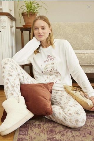 Aydoğan Kadın Bisiklet Yaka Termal Pijama Takımı 30013b- 1 Adet Beyaz