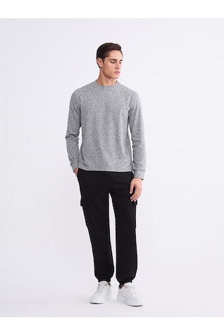 Lcwaıkıkı Classic Gri Bisiklet Yaka Erkek Sweatshirt