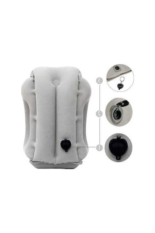 Pazly Gri Seyahat Uyku Tulumu, Taşınabilir Boyun Yastığı, Uçak-tren-otobüs İçin Kolay Uyku Kolay Şişirilir Gri