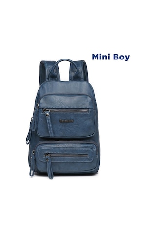 Mini Boy Yıkama Deri Kadın Sırt Çantası 21-k Barcelona 1929 Lacivert