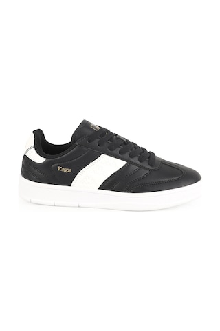 Kappa Kadın Spor Ayakkabı 1094 Beyaz-siyah Kontrast Şeritli Yan Logolu Düz Taban Bağcıklı Rahat Günlük Retro Tenis Sneaker Syh-byz