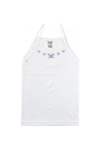 Tutku İç Giyim Kız Çocuk İp Askılı İşlemeli Atlet 6 Lı Paket Beyaz