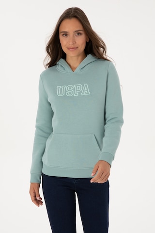 U.S. Polo Assn. Kadın Mint Şardonlu Kapüşonlu Basic Sweatshirt 50313566-VR090