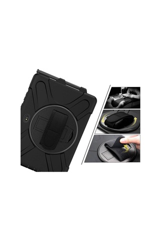 Galaxy Uyumlu  Tab Active Pro 10.1 T540 Msra Defender Tablet Silikon - Siyah Arka Kapak