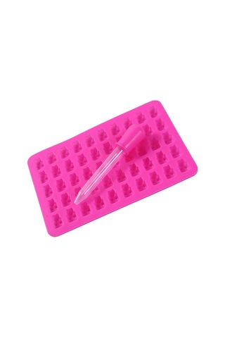 Gül Kırmızı 50 Gummy Maker Kavite Ayı Kalıp Silikon Çikolata Şeker Buz Tepsisi