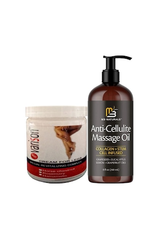 Varison 200 Ml Varislere Son Kremi + Anti-cellulite Selülitlere Son Selülitlere Karşı 240 Ml Masaj Yağı