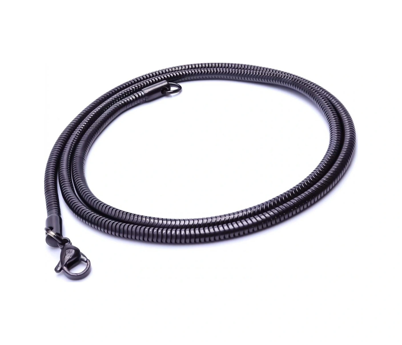 Moncuk Design Spiral Çelik Kolye 3mm 3351cek048 Siyah