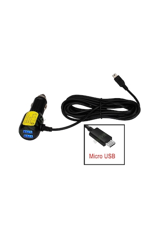 Micro Usb Kablolu Şarj Cihazı 2 Port Usb Micro Usb Çakmak Şarj Aleti