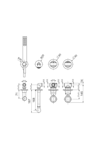 İtalyan Webert Opera Ankastre Banyo Bataryası Elduşlu Mat Siyah Oa860312560 Krom