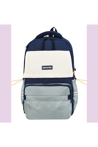 Ortopedik Ultra Lüx Büyük Boy 45 30 20 Cm Su Geçirmez Laptop Bölmeli Sırt Çantası Lacivert
